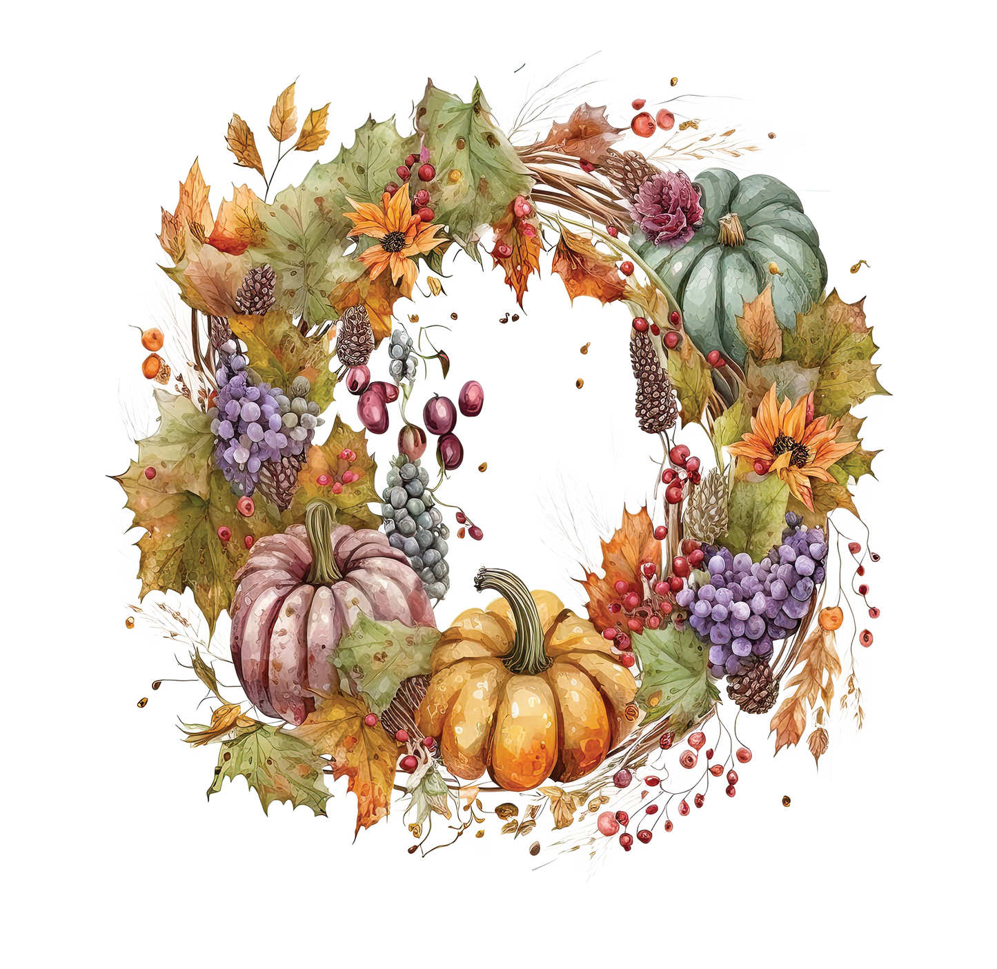 8" x 8" Fall Wreath
