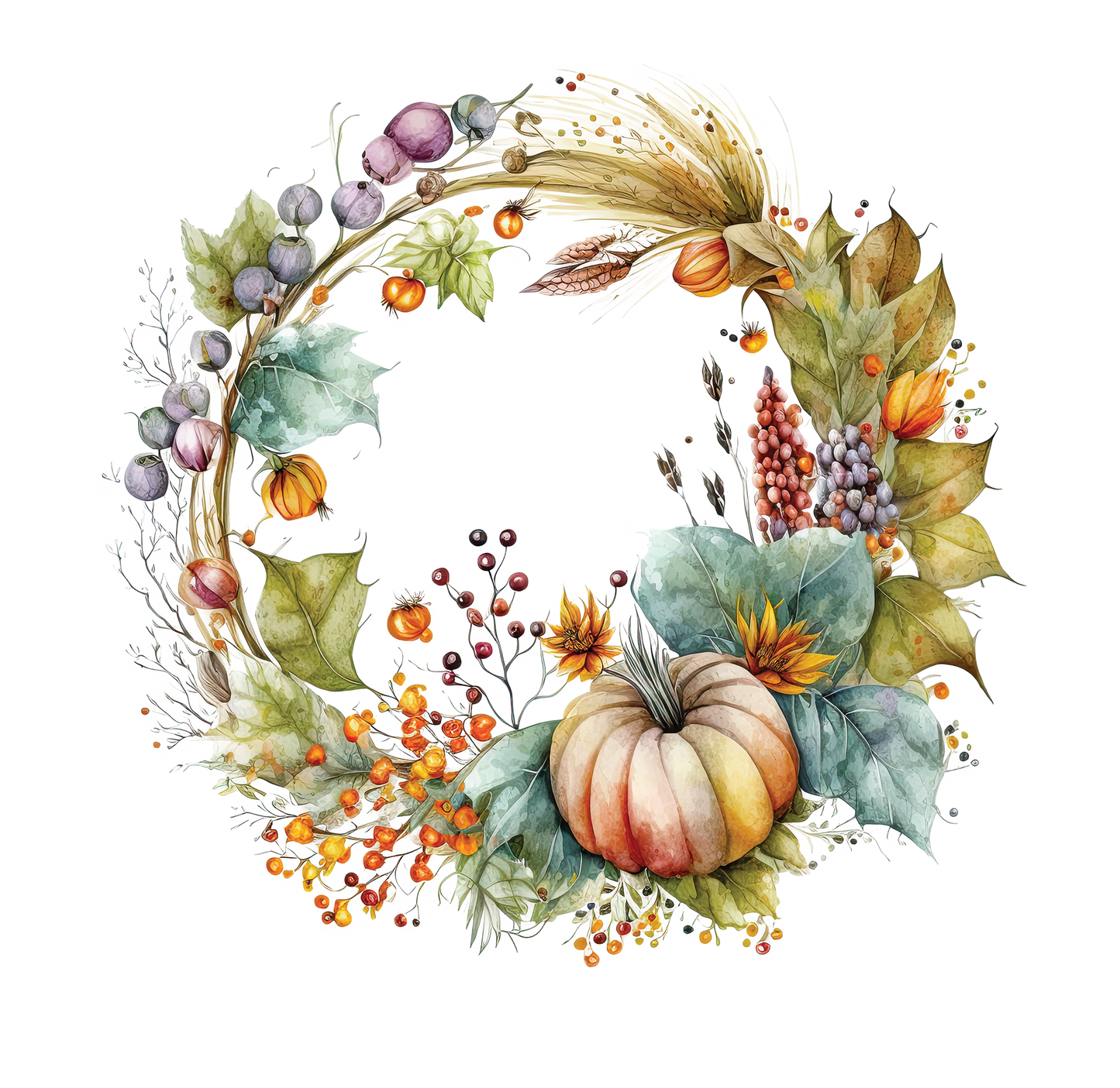 8" x 8" Fall Wreath
