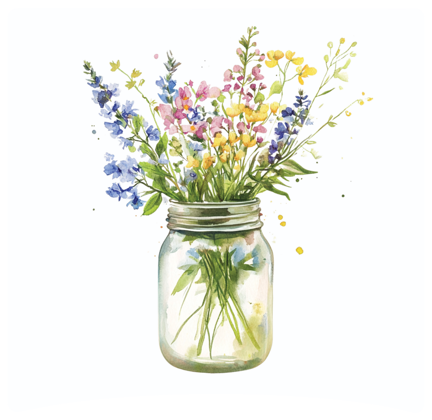 8" x 8" Mason jar flowers panel