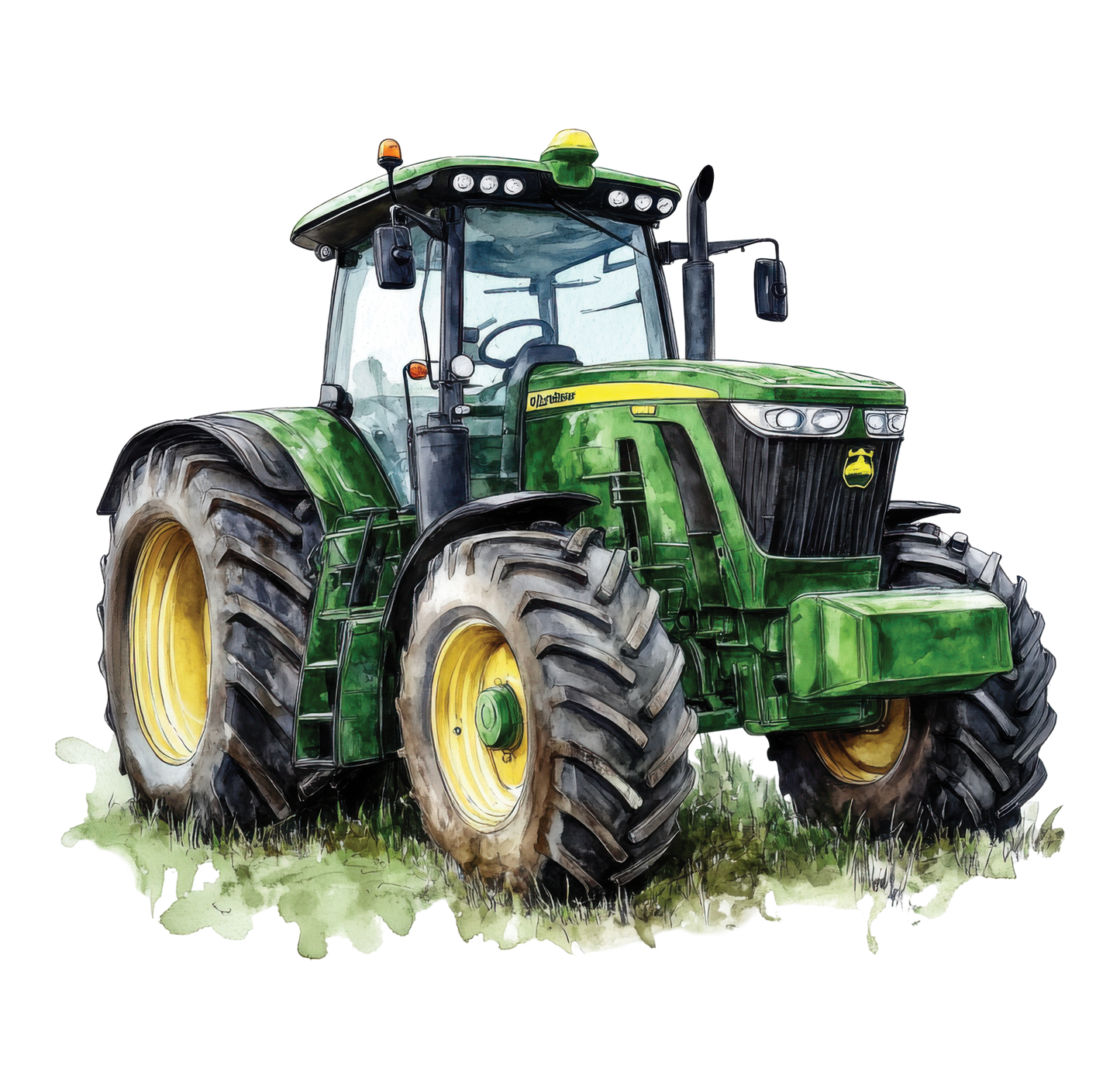 8" x 8" Green Tractor