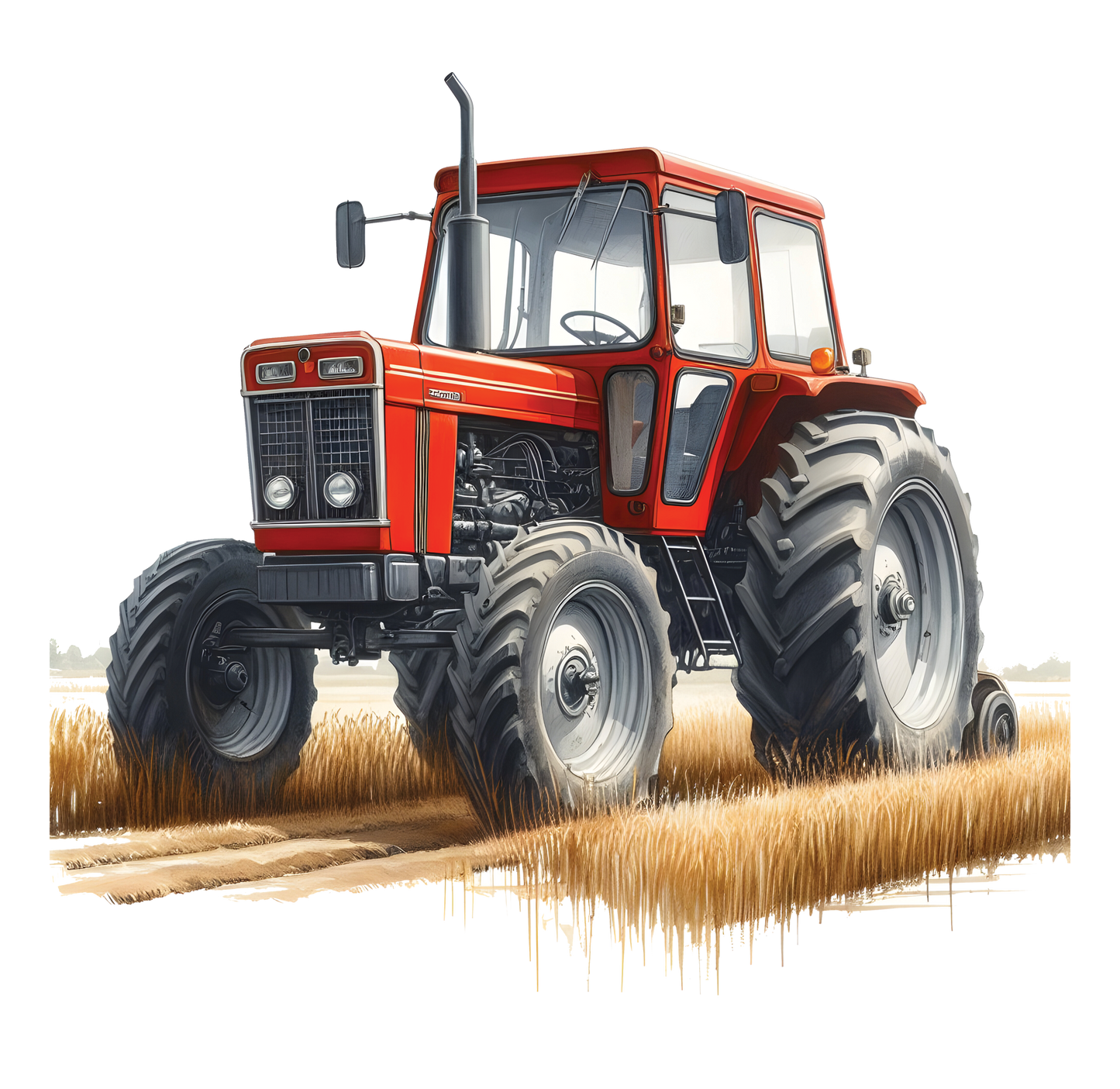 8" x 8" Red Tractor