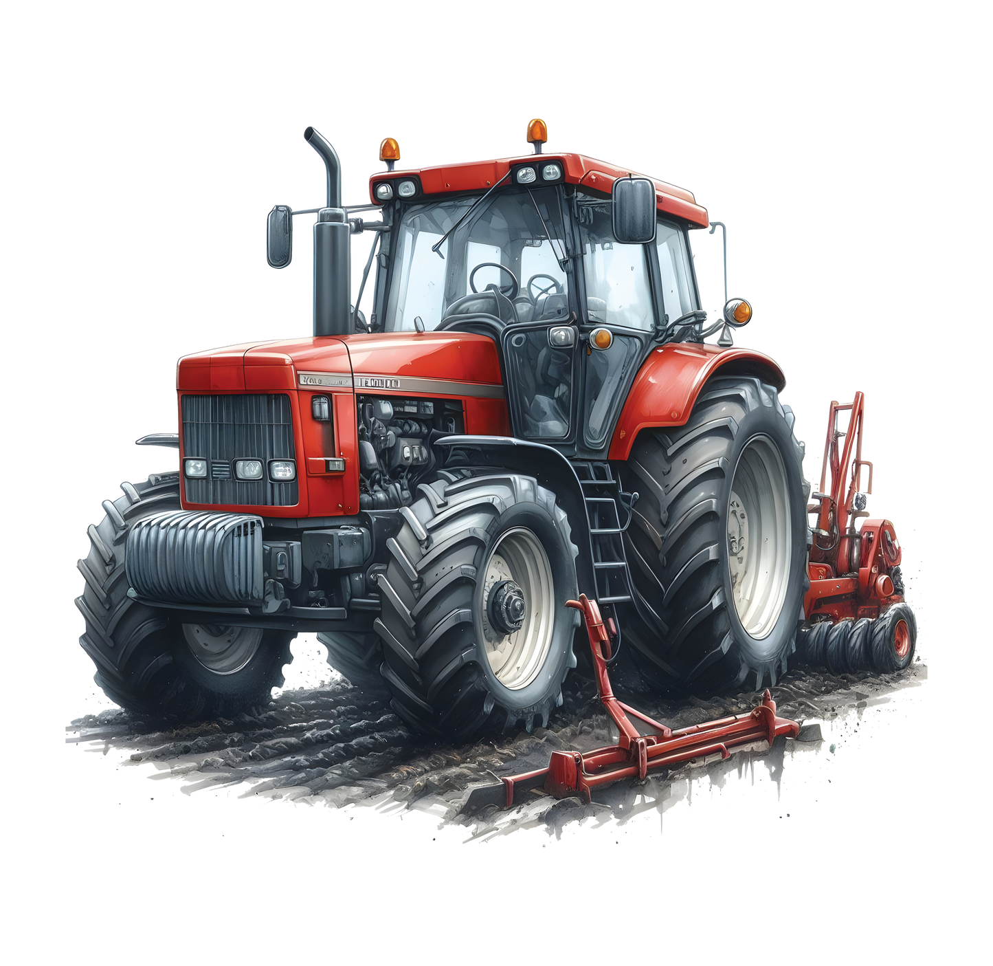 8" x 8" Red Tractor