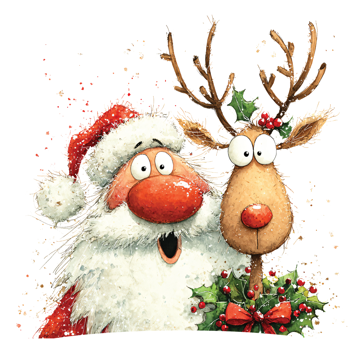 8" x 8" Santa Rudolph