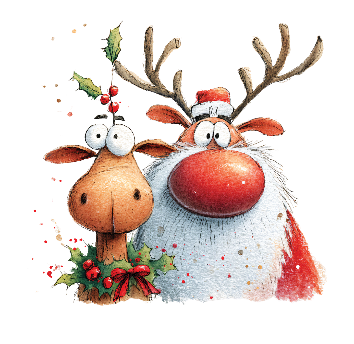 8" x 8" Santa Rudolph