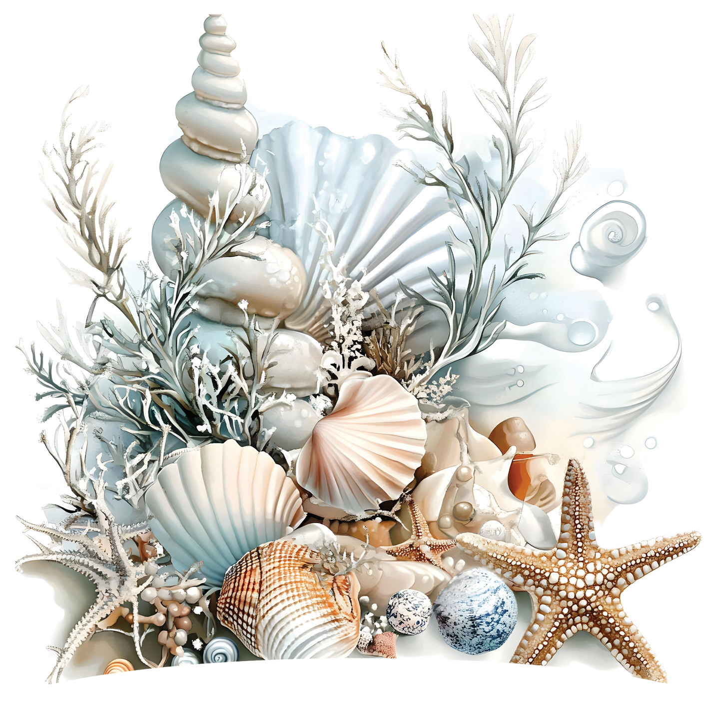 8" x 8" Seashells