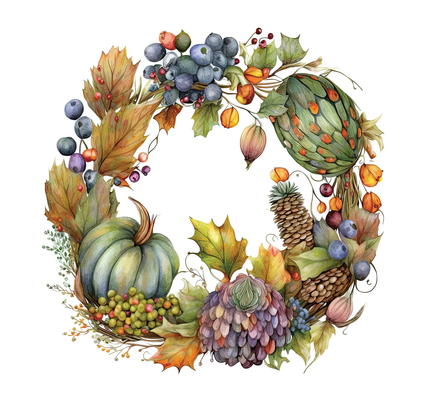8" x 8" Fall Wreath