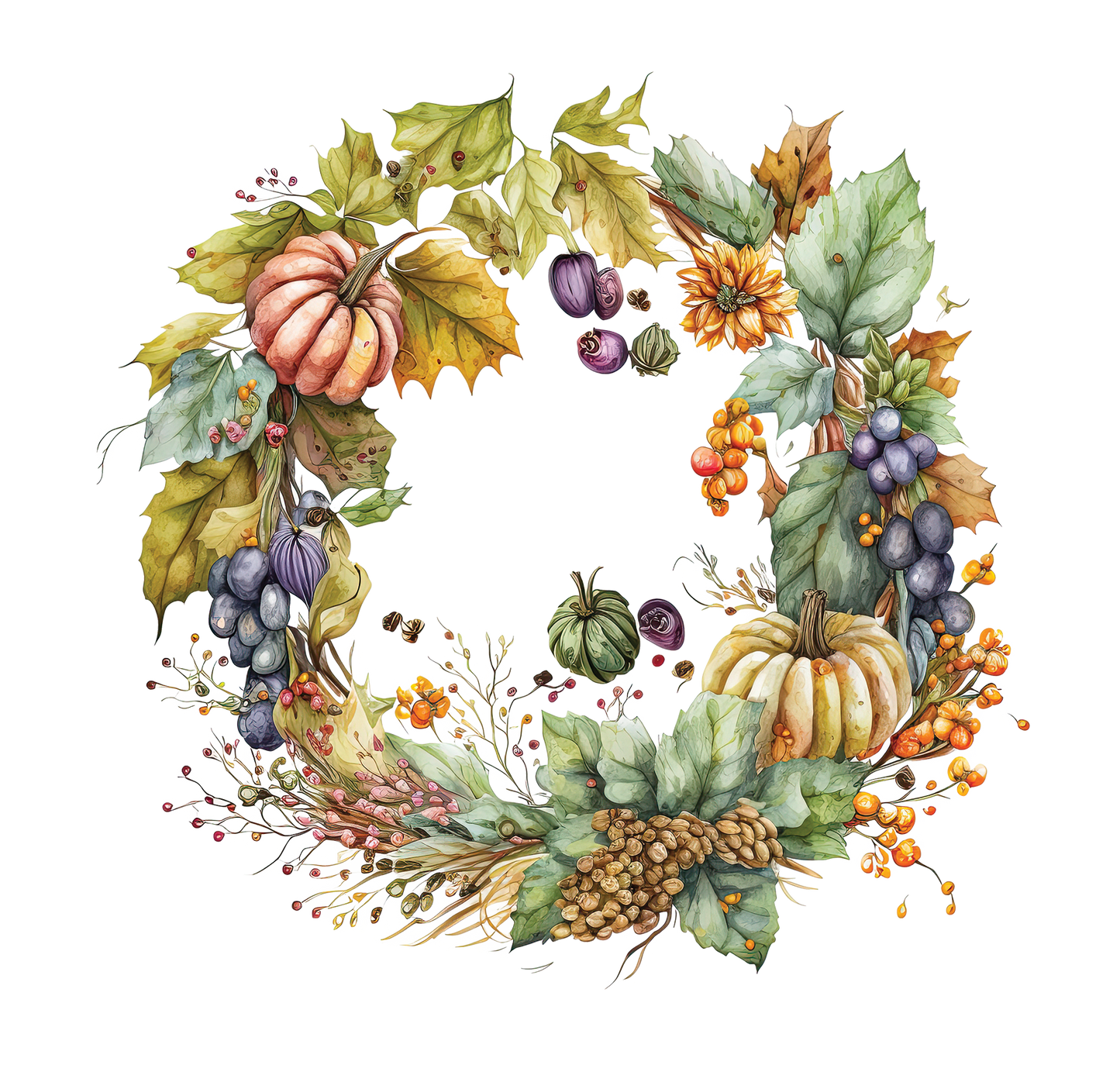 8" x 8" Fall Wreath