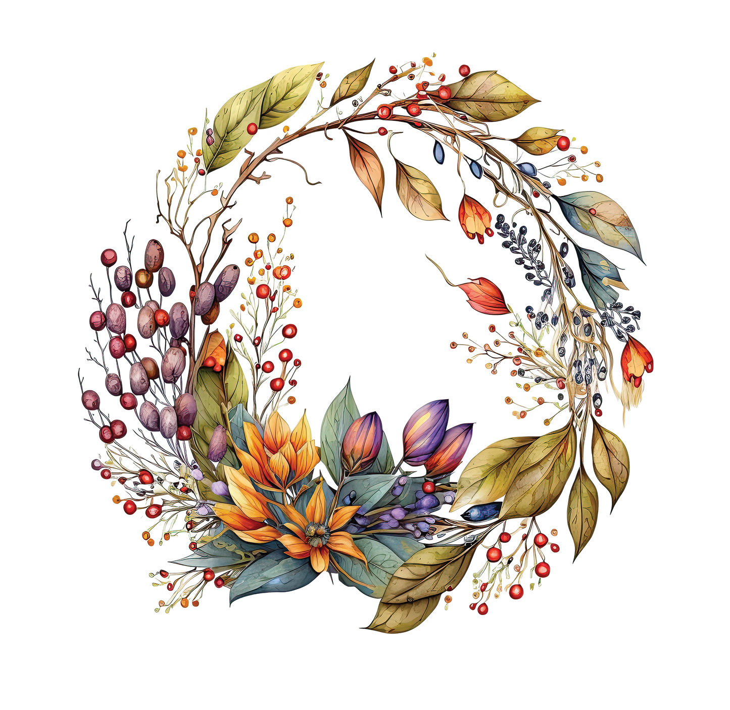 8" x 8" Fall Wreath
