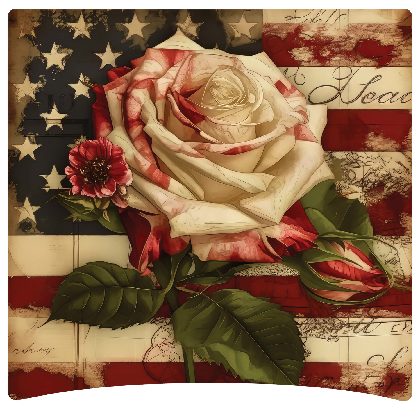 8" x 8" Flower and flag
