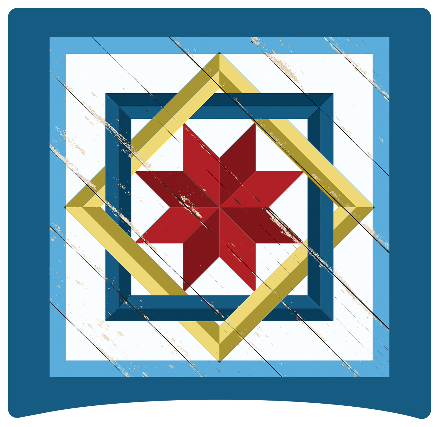 8" x 8" Lovers knot red white blue