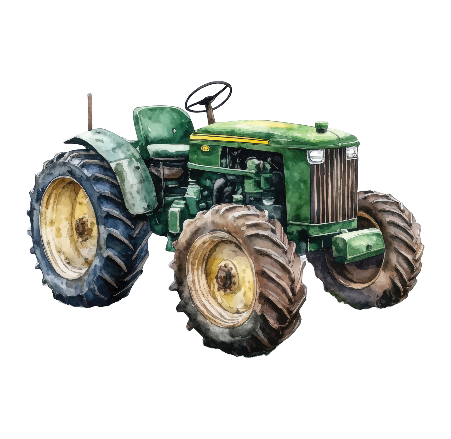 8" x 8" Green Tractor