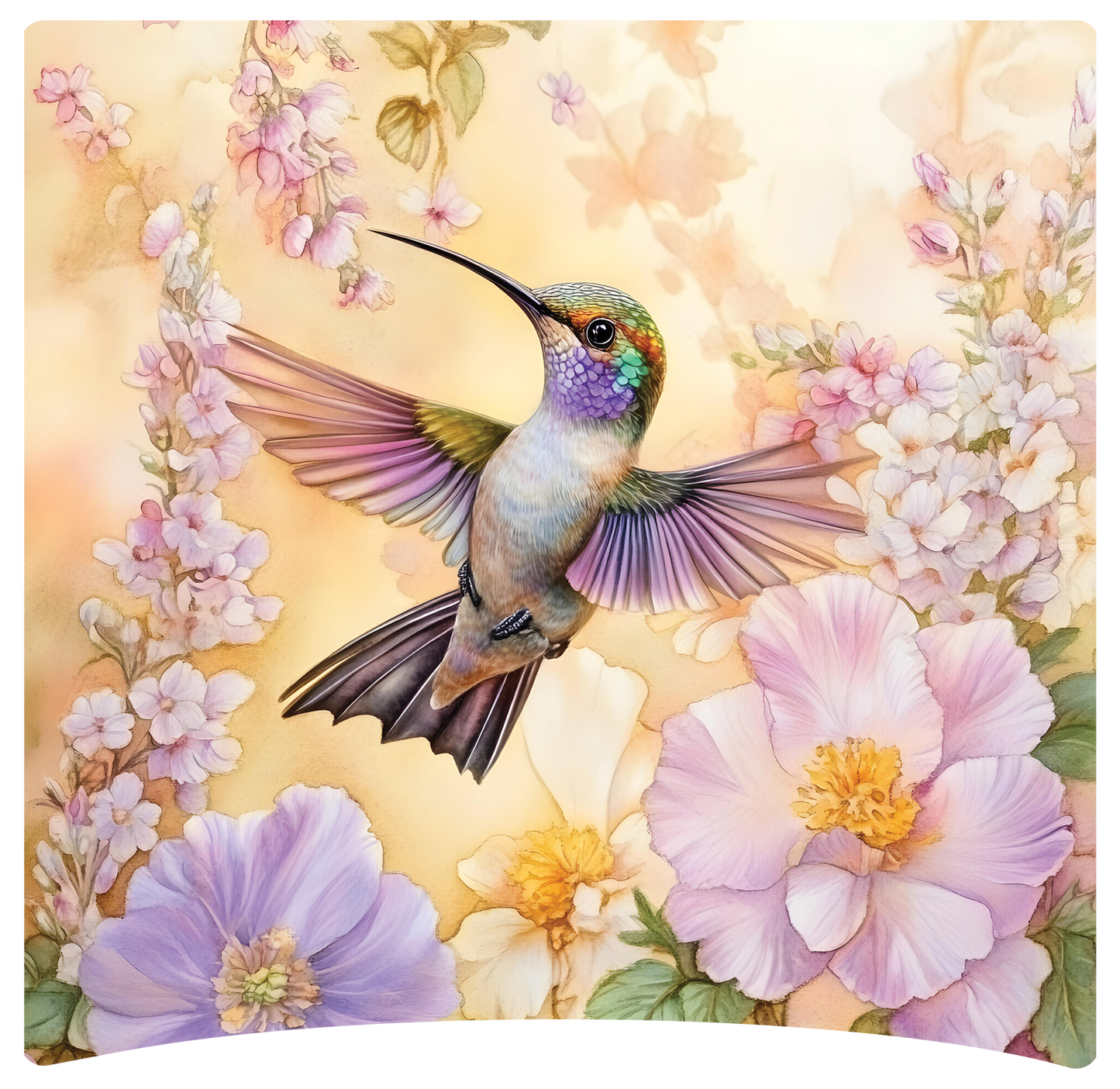 8" x 8" Hummingbird