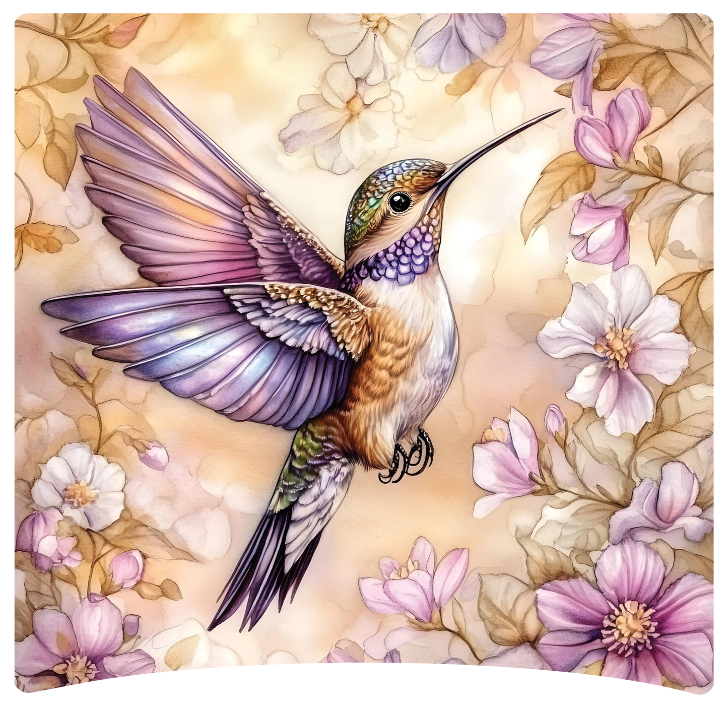 8" x 8" Hummingbird