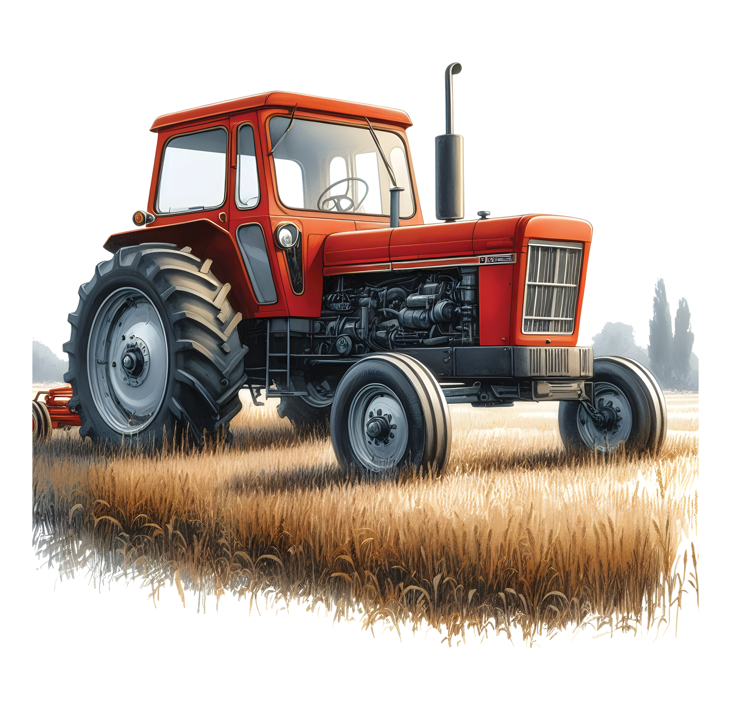 8" x 8" Red Tractor