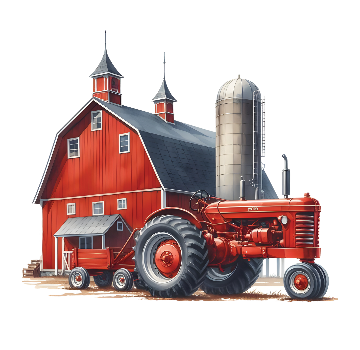 8" x 8" Red Tractor