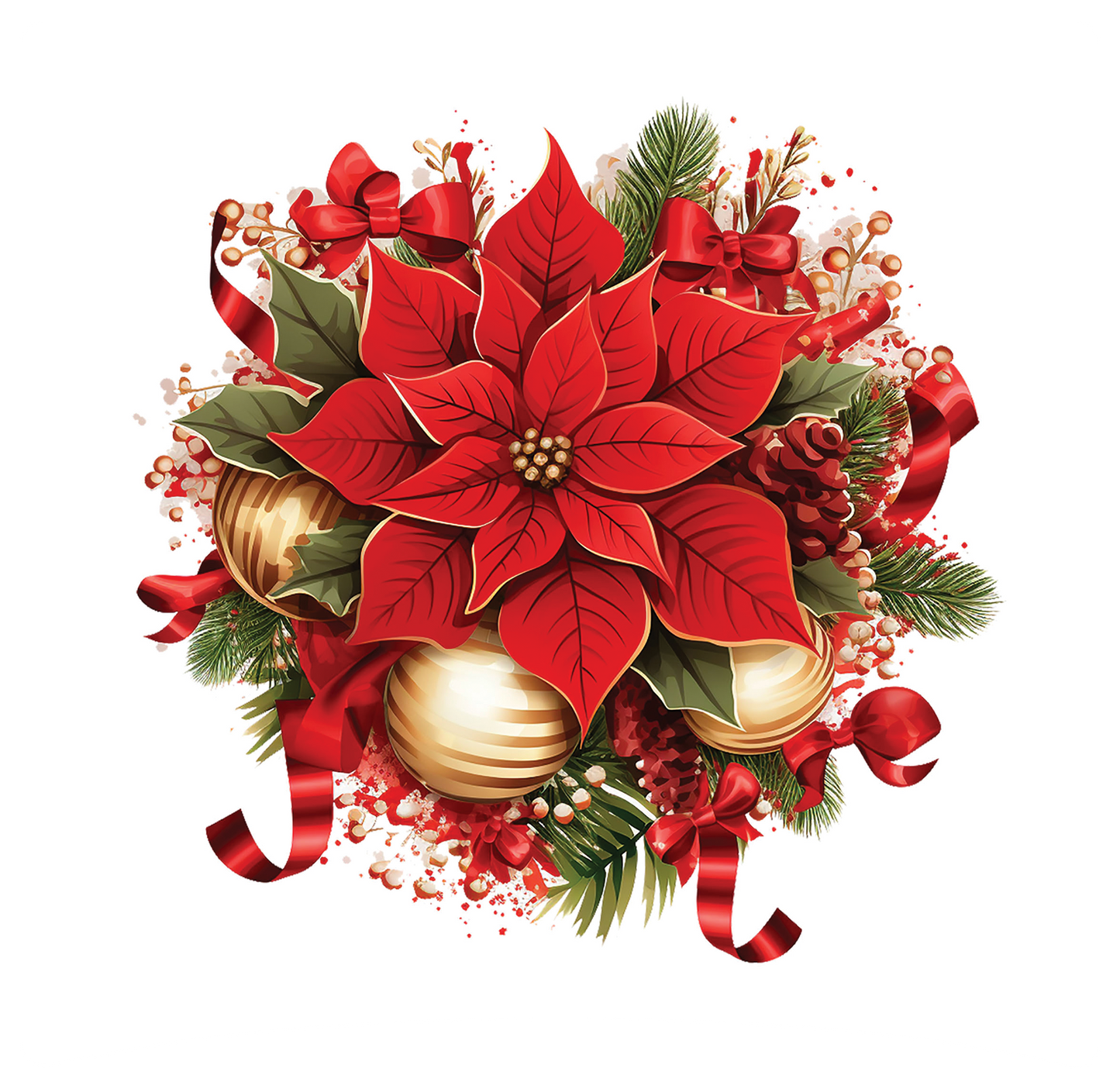 8" x 8" Poinsettia