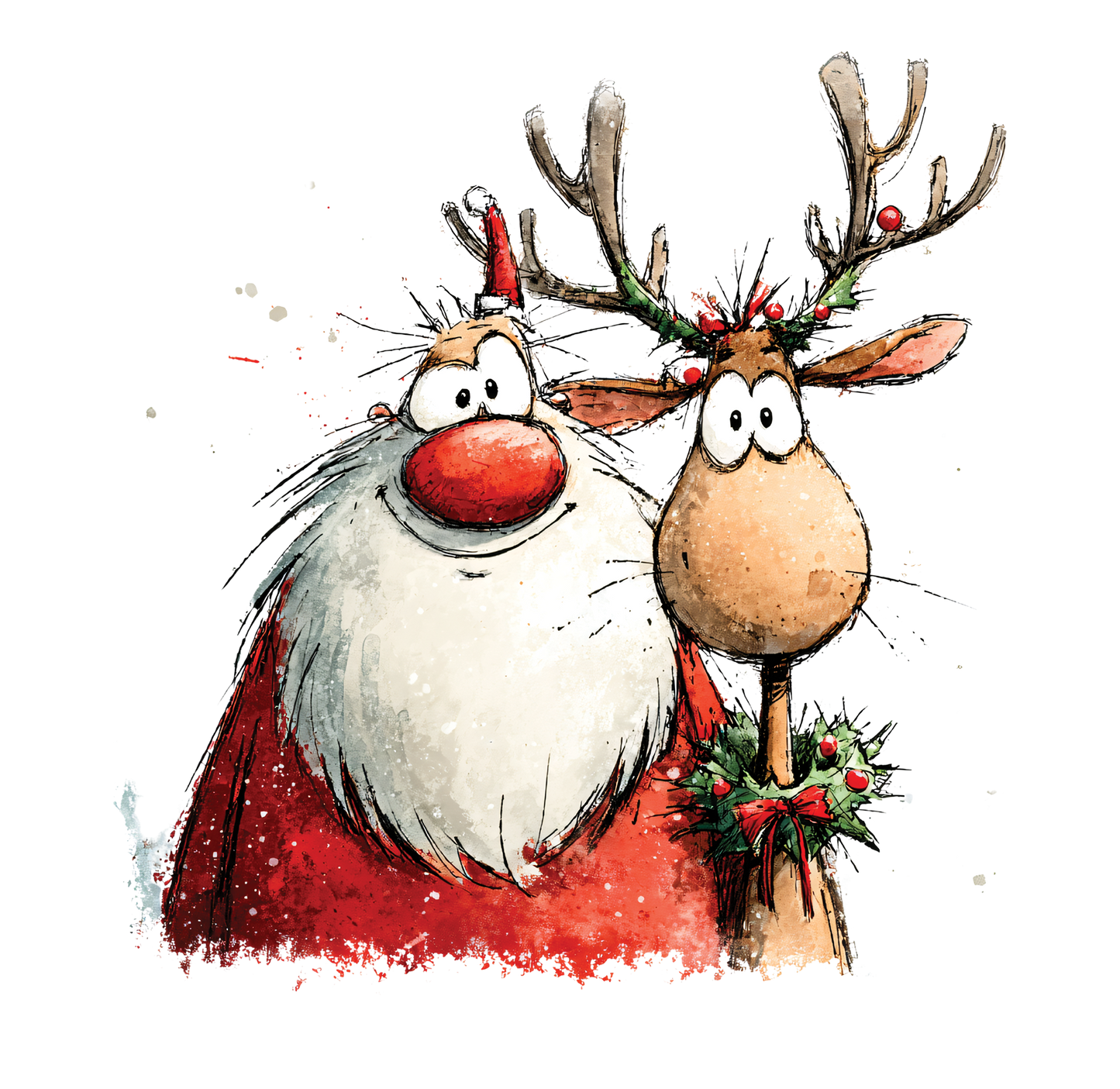 8" x 8" Santa Rudolph