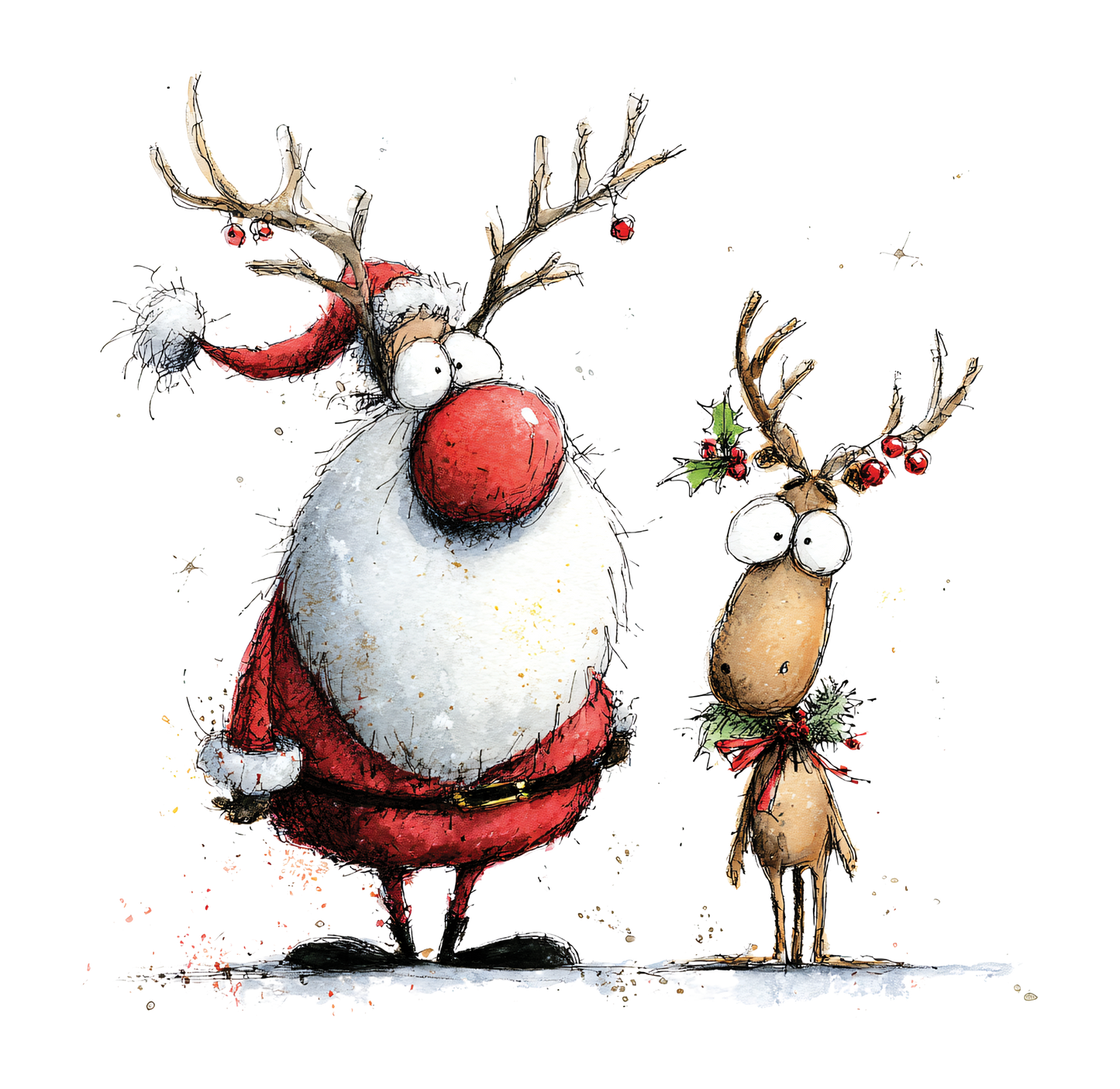 8" x 8" Santa Rudolph