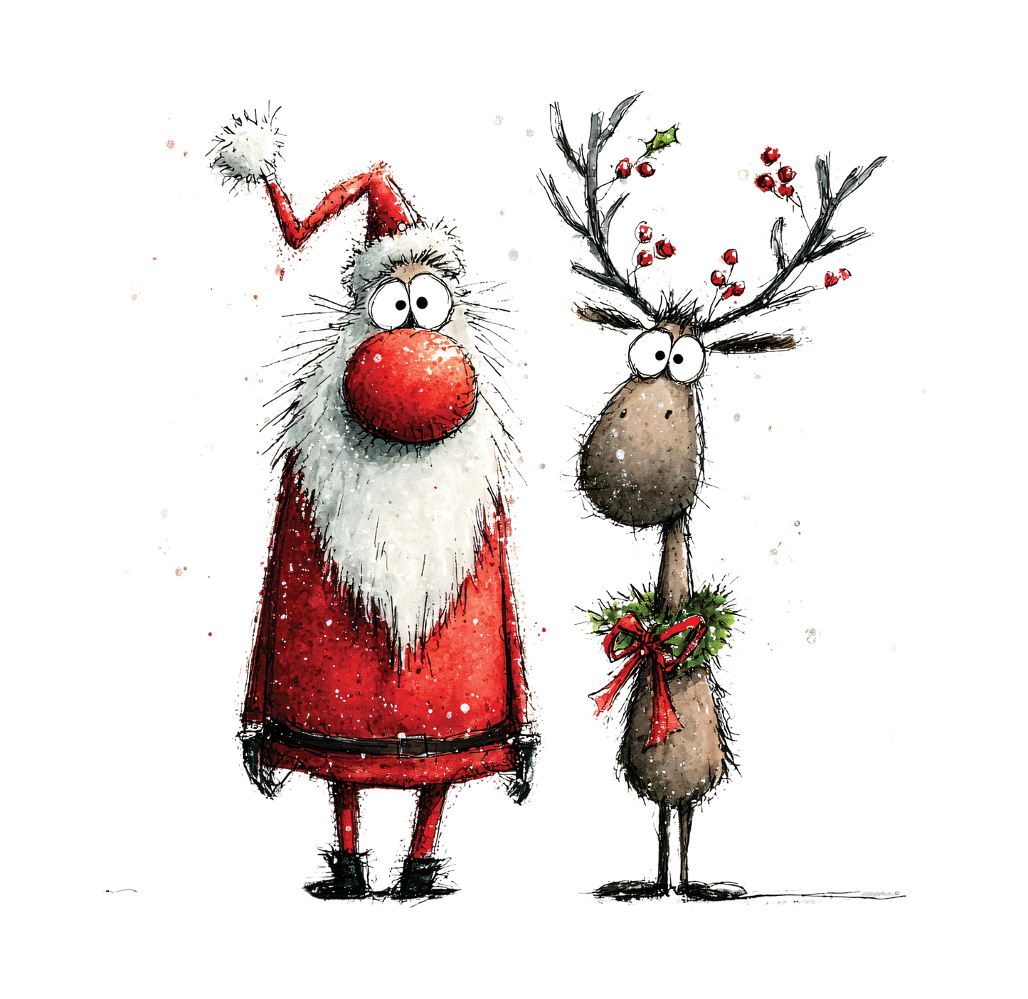 8" x 8" Santa Rudolph