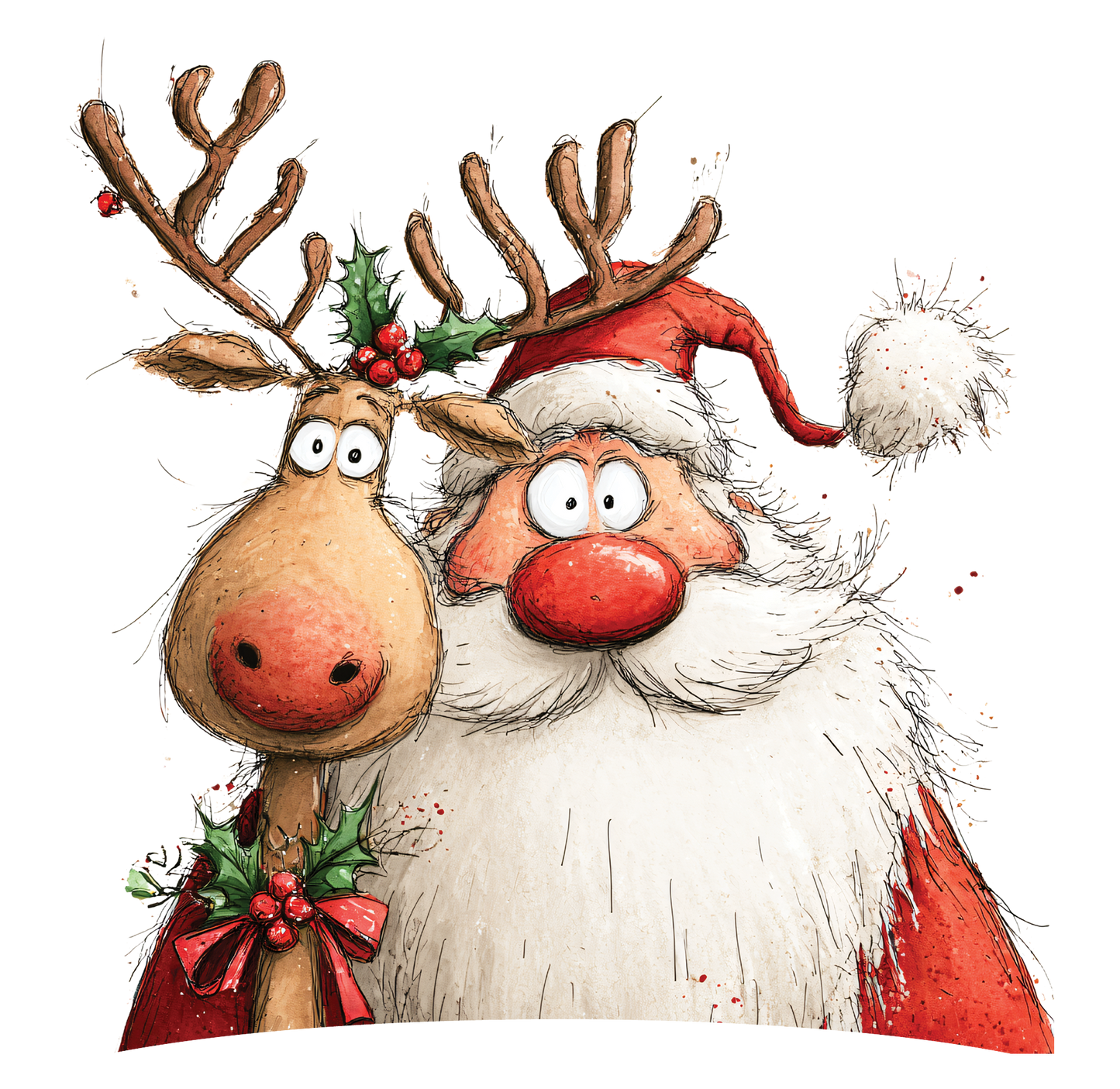 8" x 8" Santa Rudolph