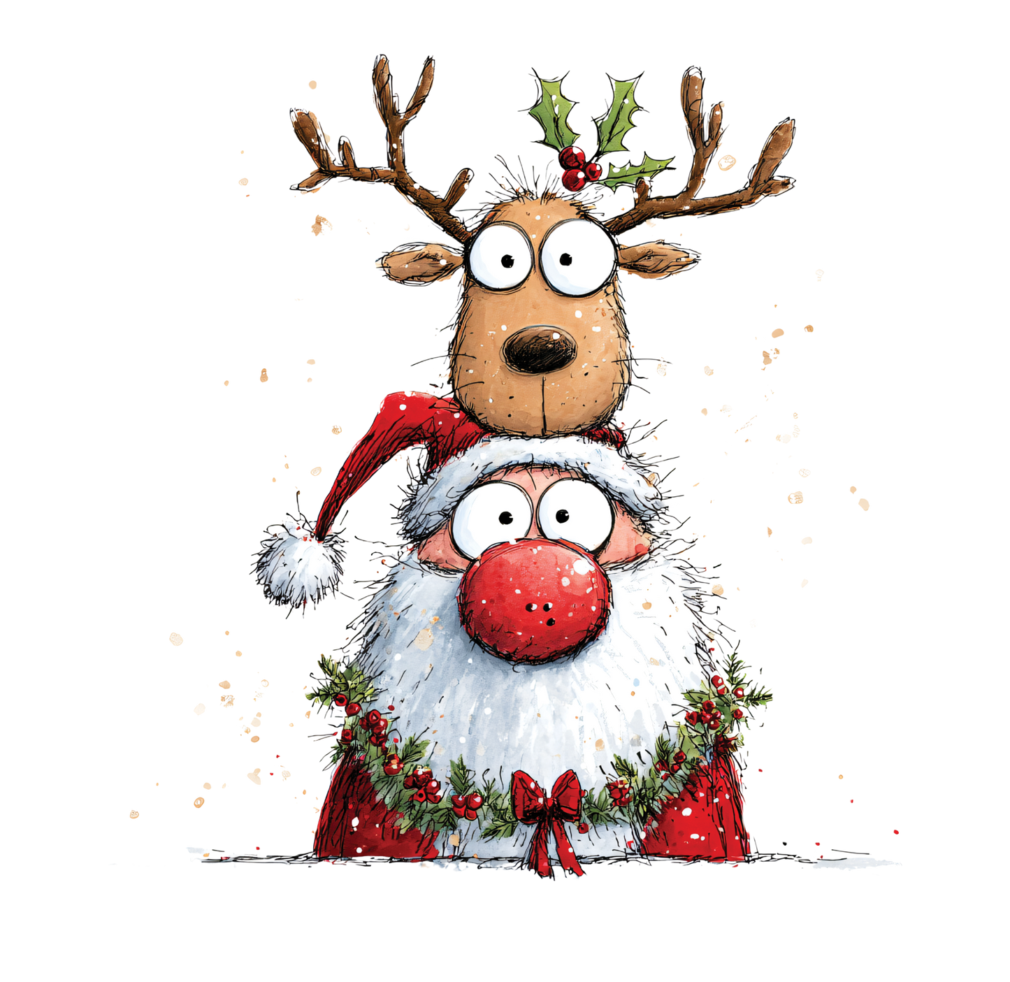 8" x 8" Santa Rudolph
