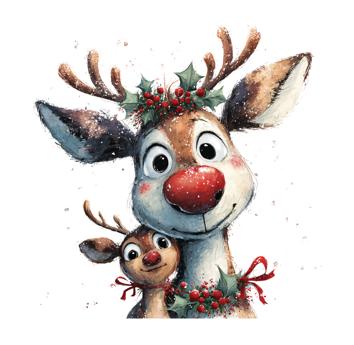 8" x 8" Santa Rudolph