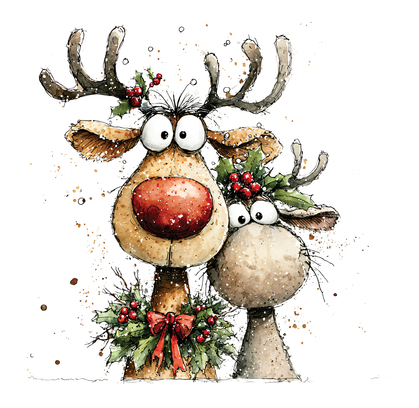 8" x 8" Santa Rudolph