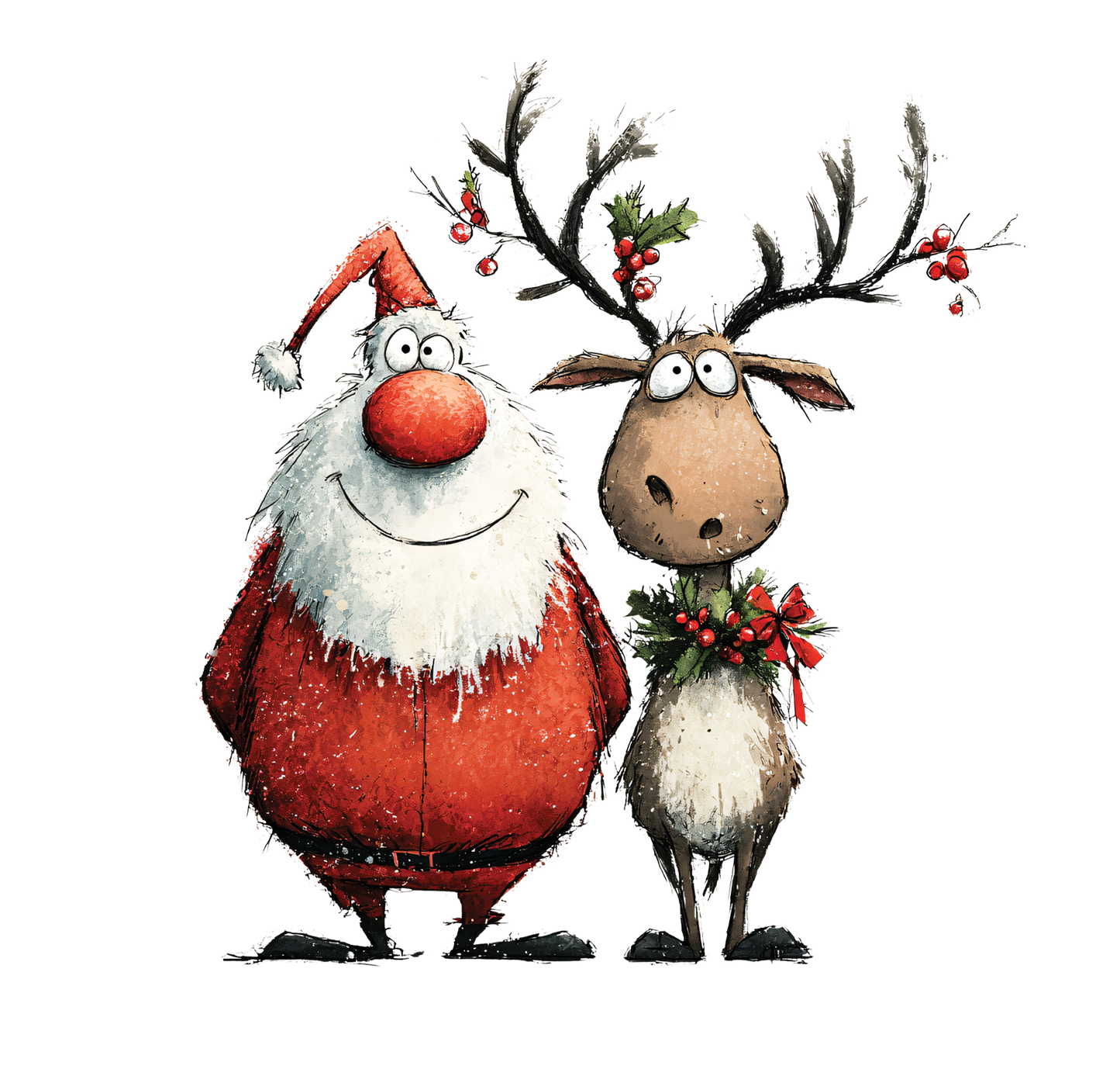 8" x 8" Santa Rudolph
