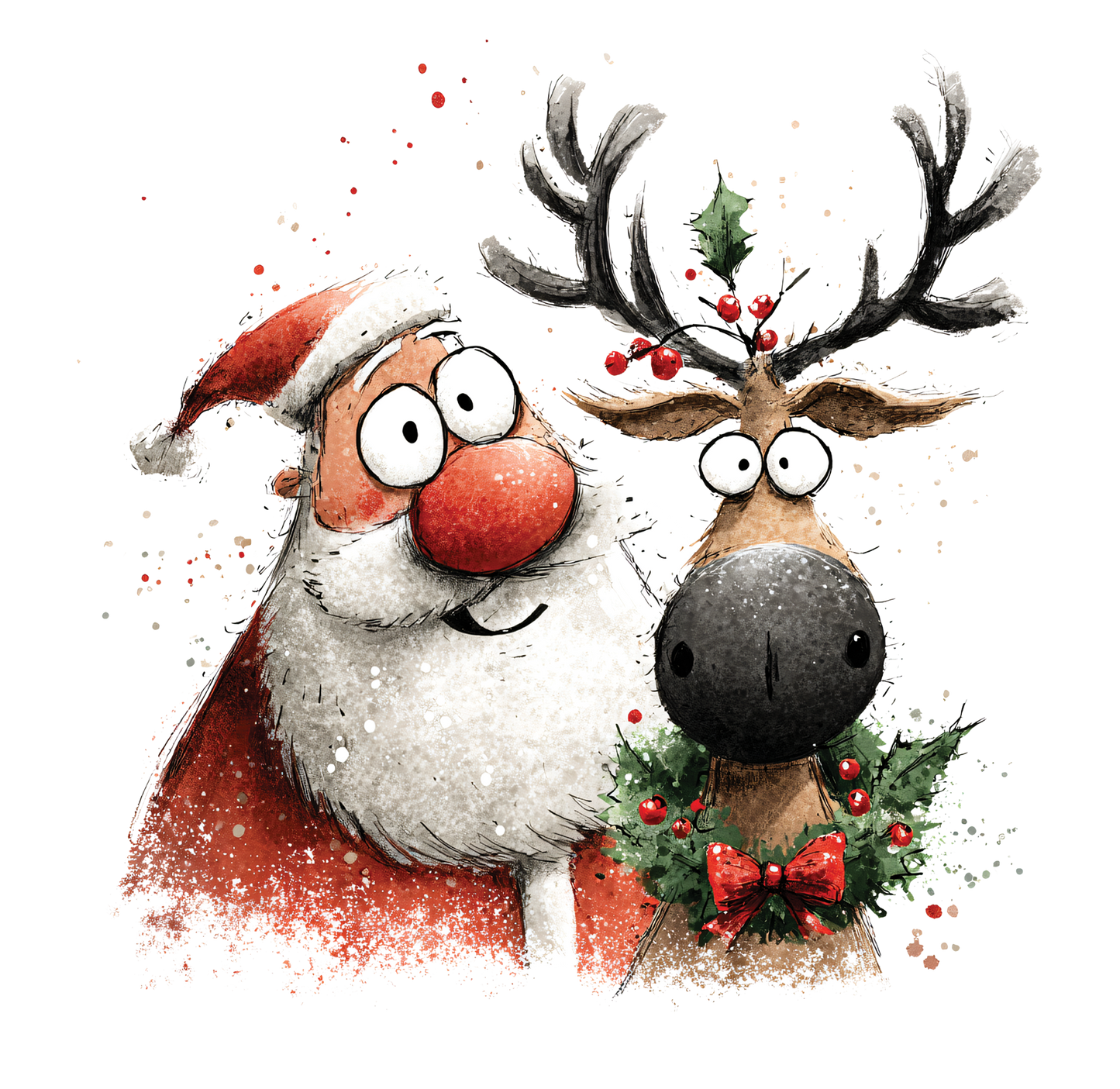 8" x 8" Santa Rudolph