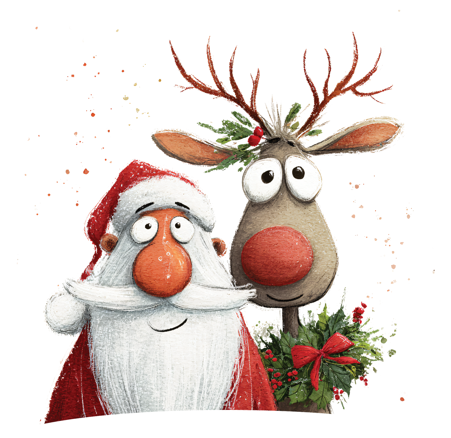 8" x 8" Santa Rudolph