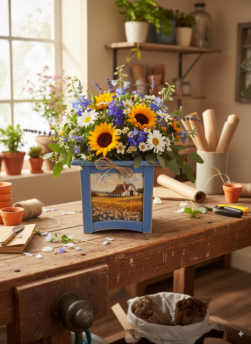 8" x 8" Plant Box Distressed