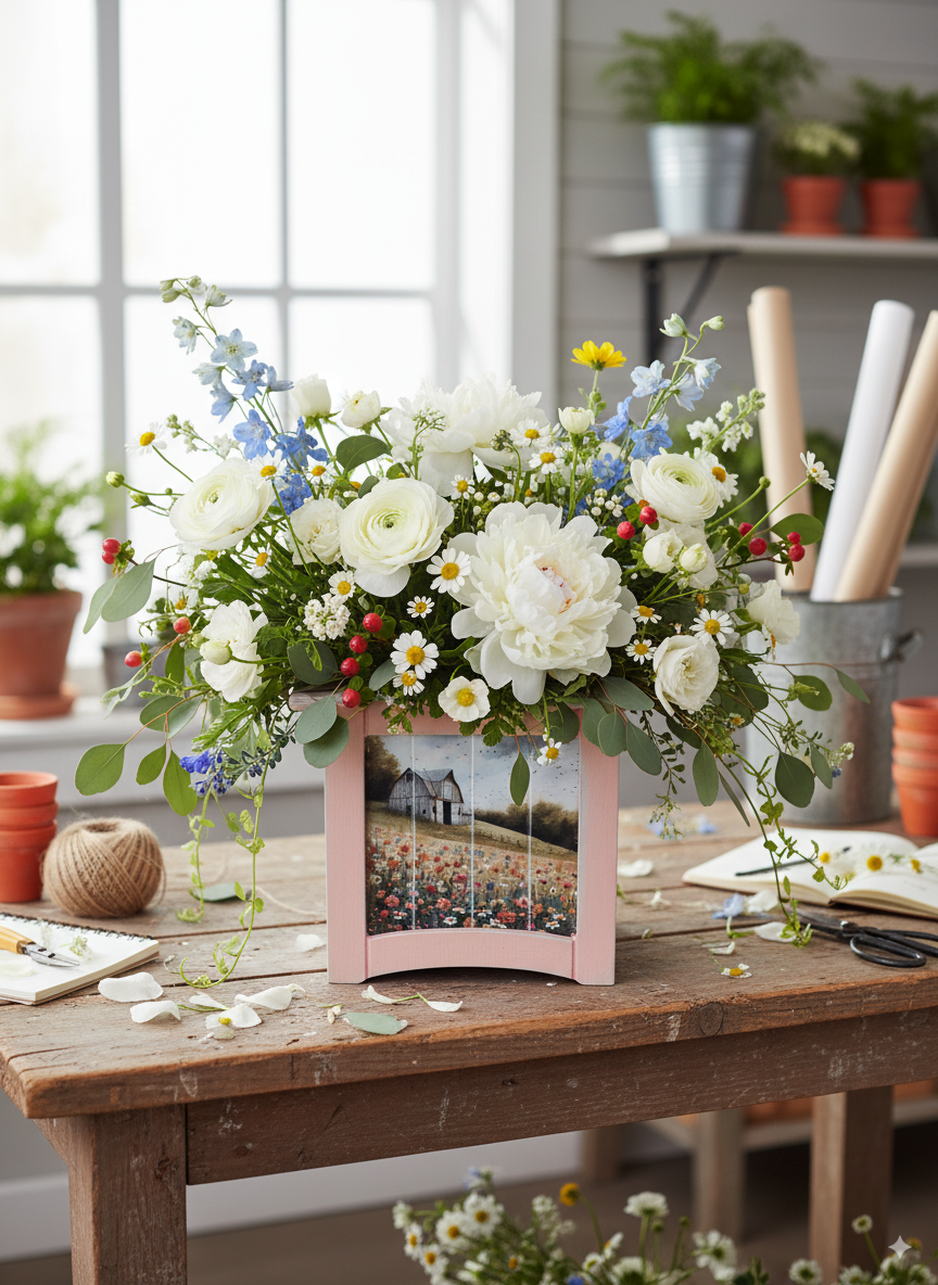 8" x 8" Plant Box Distressed