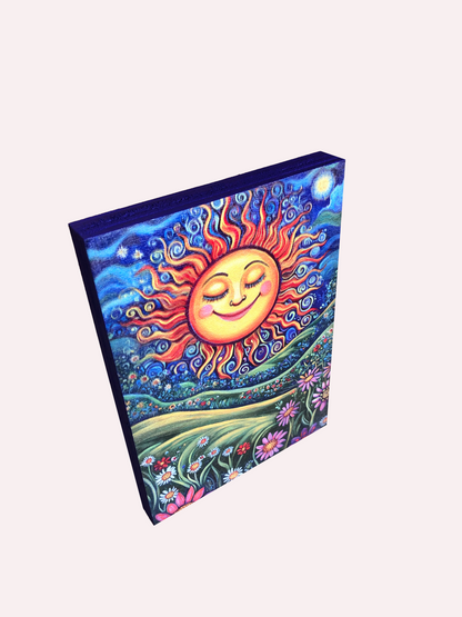 5" x 7" Wood Art Happy Sun
