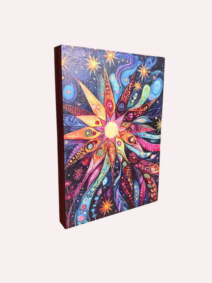 5" x 7" Wood Art Starburst