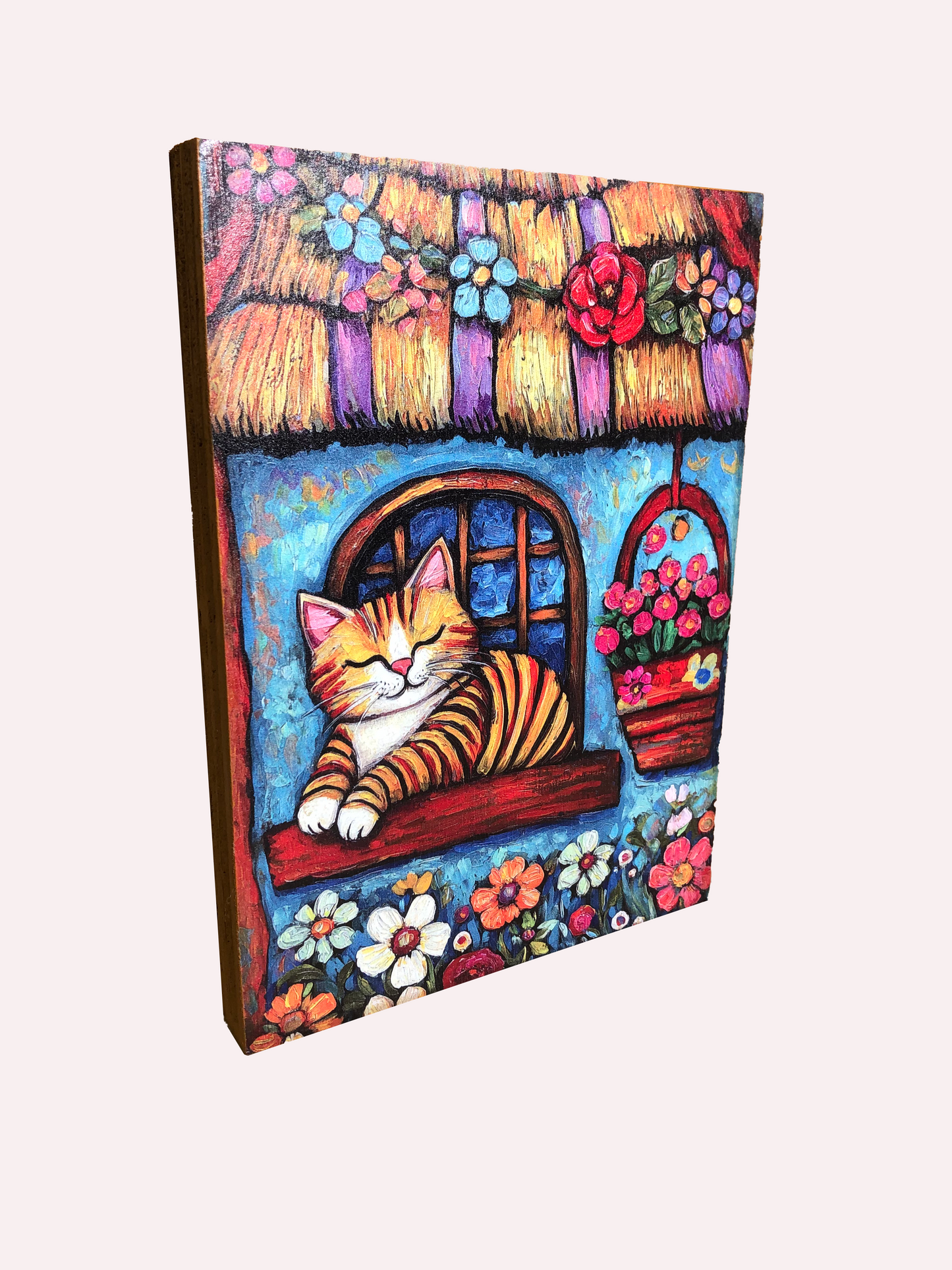 5" x 7" Wood Art Cat
