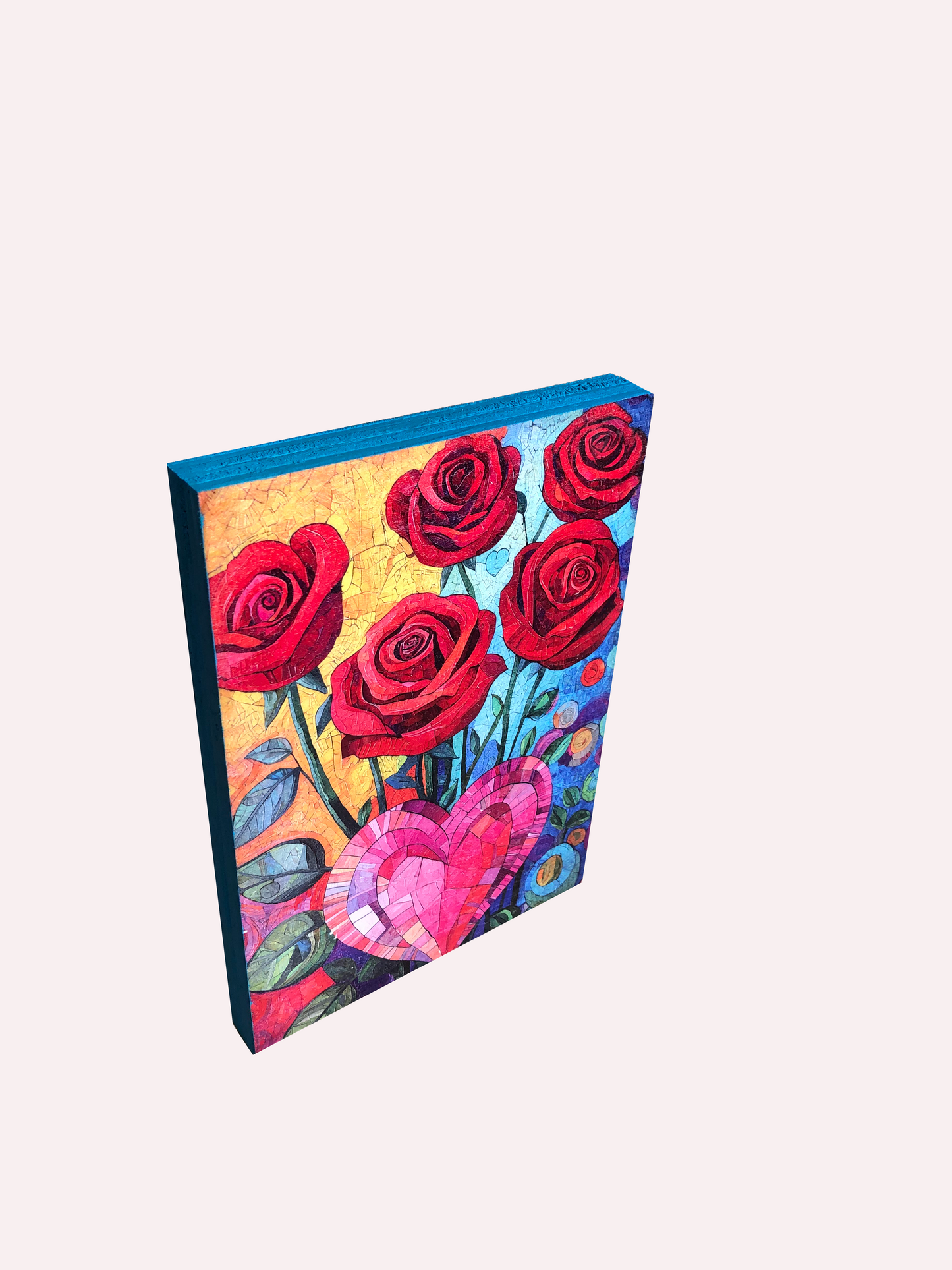 5" x 7" Wood Art Roses