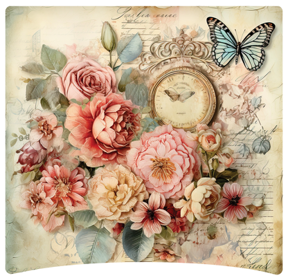 8" x 8" Clock and flowers