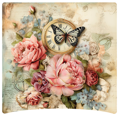 8" x 8" Clock and flowers