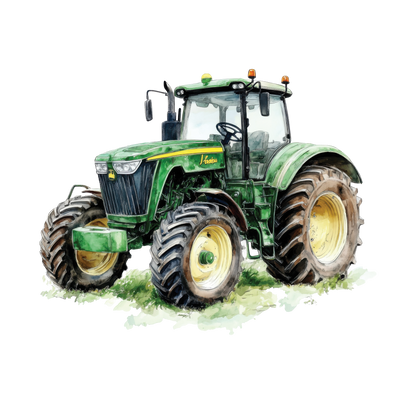 8" x 8" Green Tractor