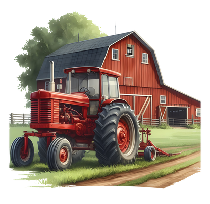 8" x 8" Red Tractor