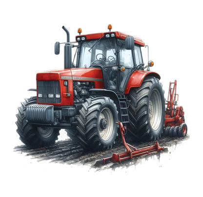 8" x 8" Red Tractor