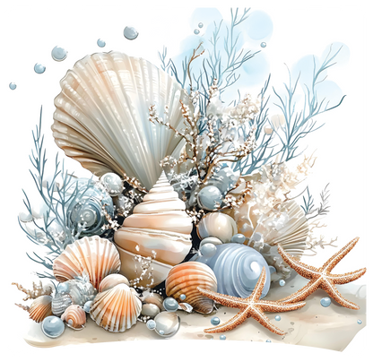 8" x 8" Seashells