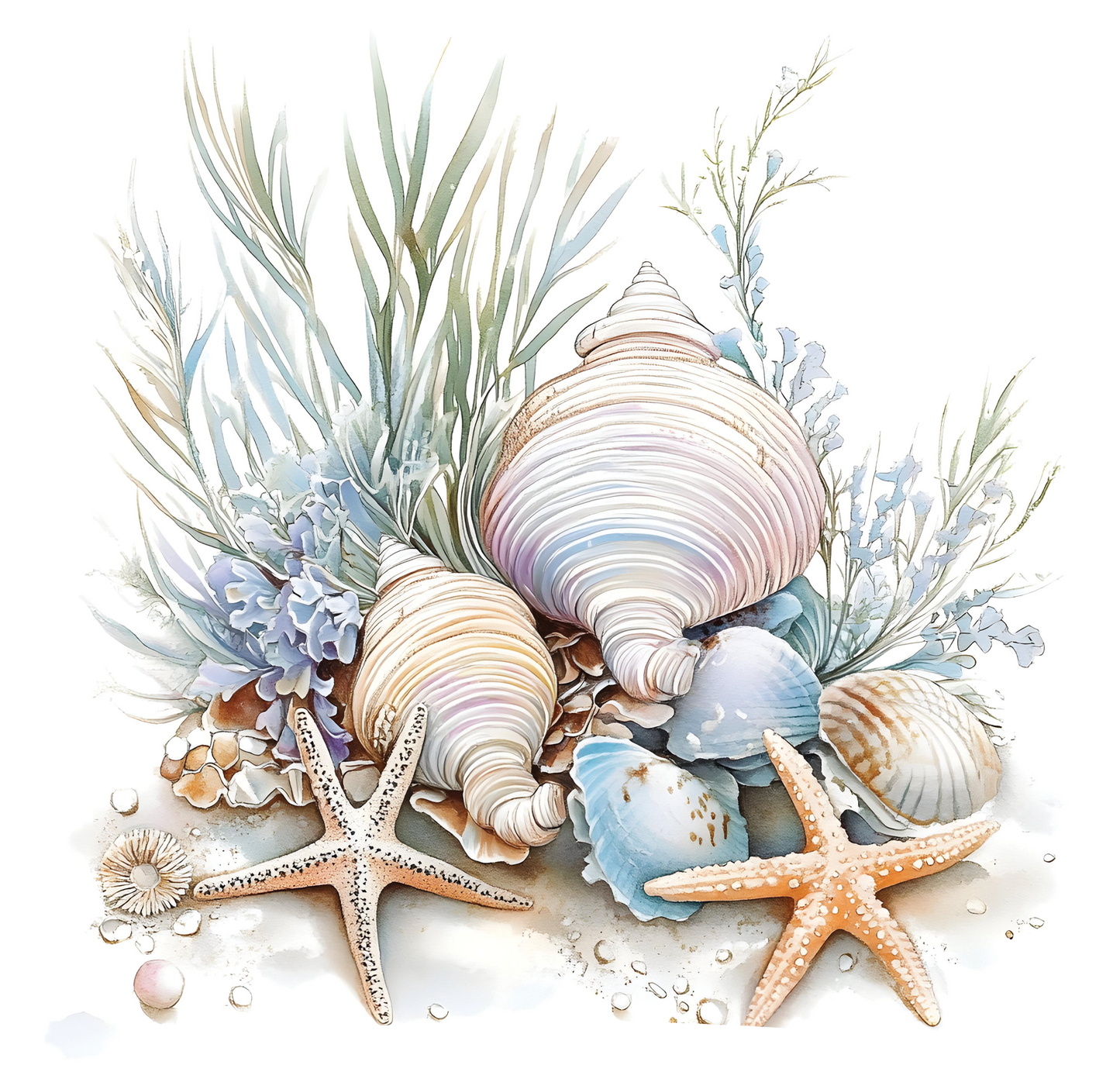 8" x 8" Seashells
