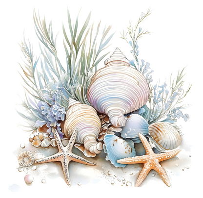 8" x 8" Seashells