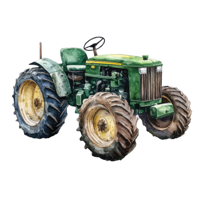 8" x 8" Green Tractor