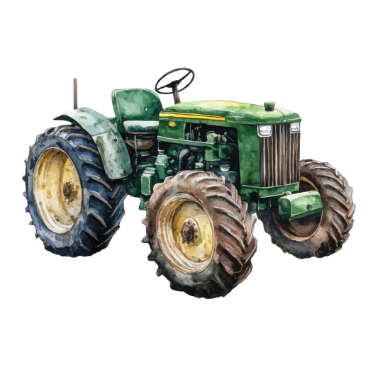 8" x 8" Green Tractor