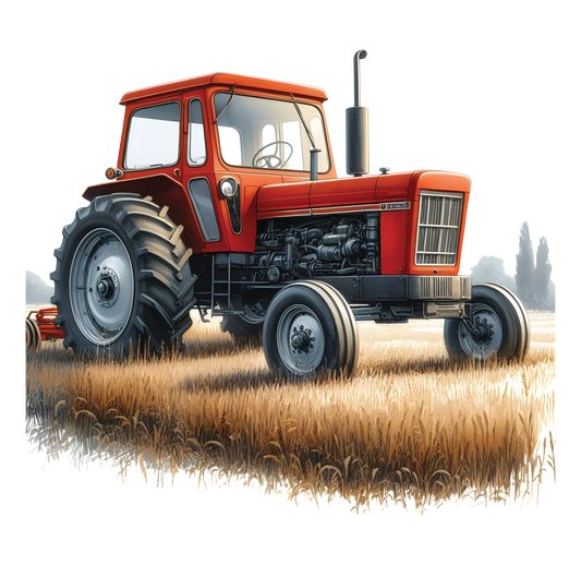 8" x 8" Red Tractor