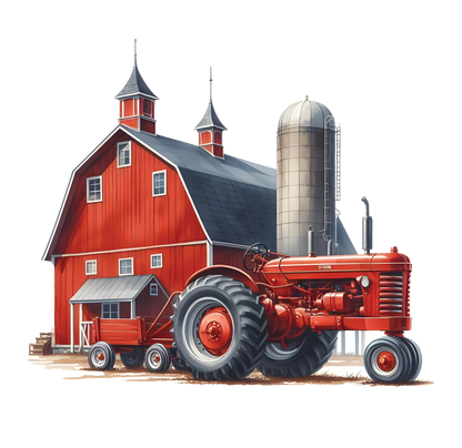 8" x 8" Red Tractor