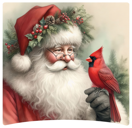 8" x 8" Santa Cardinal