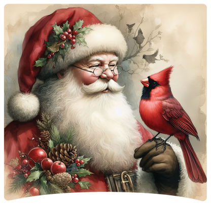 8" x 8" Santa Cardinal